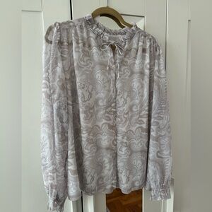 Wilfred Gray Ruffled Long Sleeve Blouse